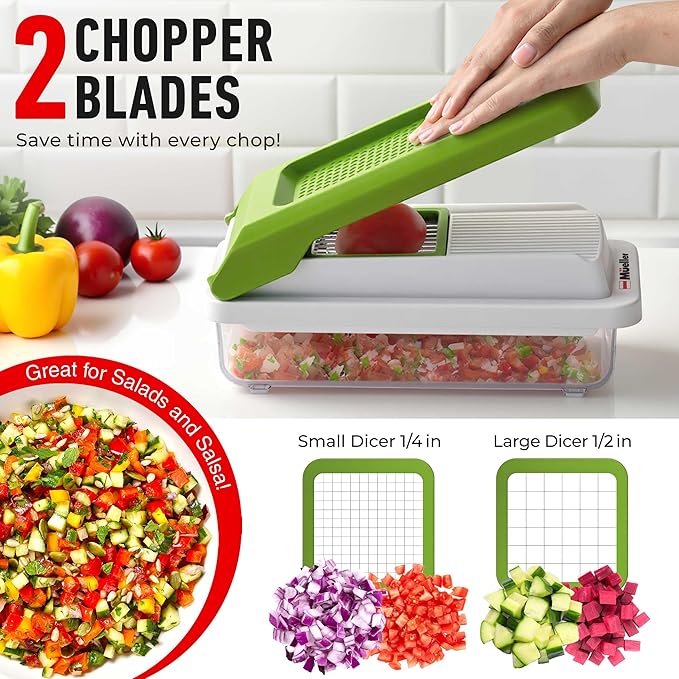 Mueller Vegetable Chopper, Mandoline Slicer, Food Veggie Chopper, Cheese Grater - Image 4