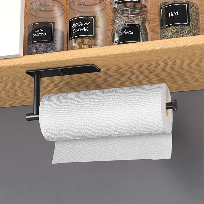 VAEHOLD Self Adhesive Paper Towel Holder Under Cabinet Mount, Wall Mount Paper - Image 5