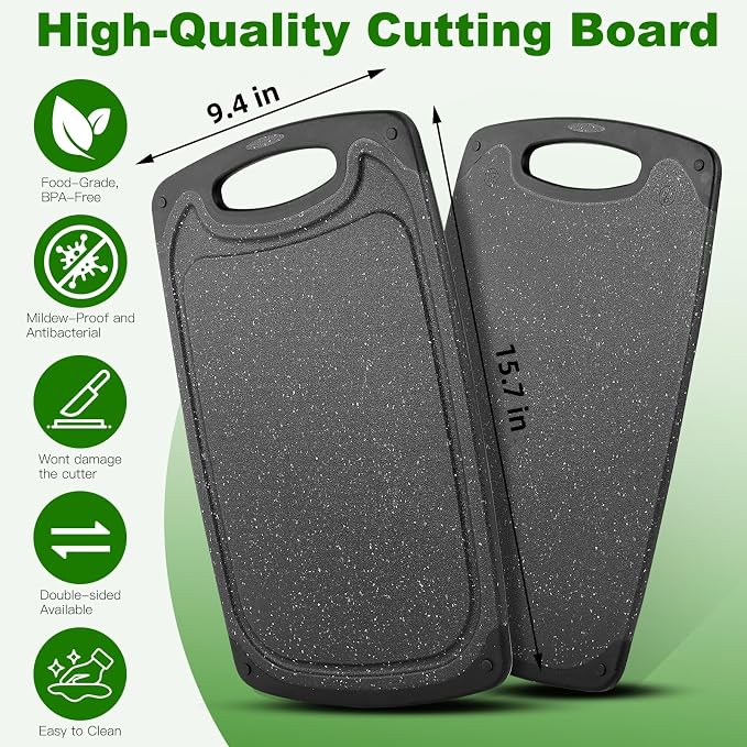 Cutting Boards, 15.7"×9.4" Plastic Chopping Board Made From Natural Food Grade - Image 2