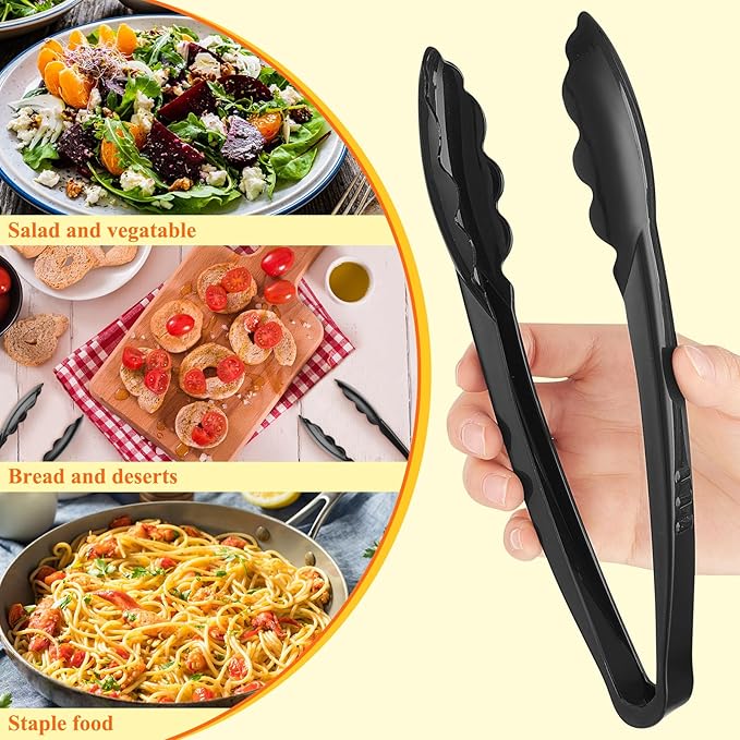 Tessco for you 200 Pcs Plastic Tongs for Serving Bulk, 9 Inch Plastic - Image 4