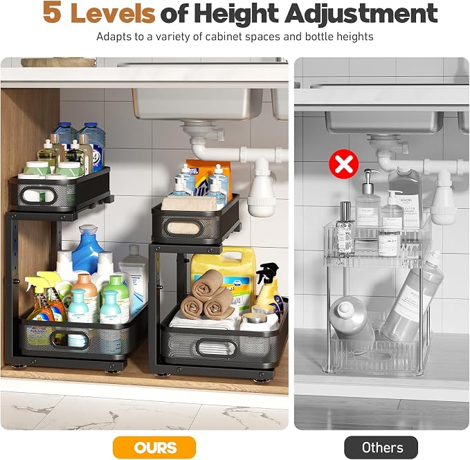 2 Pack 15.7IN-Depth Under Sink Organizer - Image 8