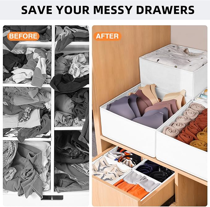 【FAMILY PACK】Drawer Organizer Clothes, 20 Pack Dresser Organizer Bins - Image 6