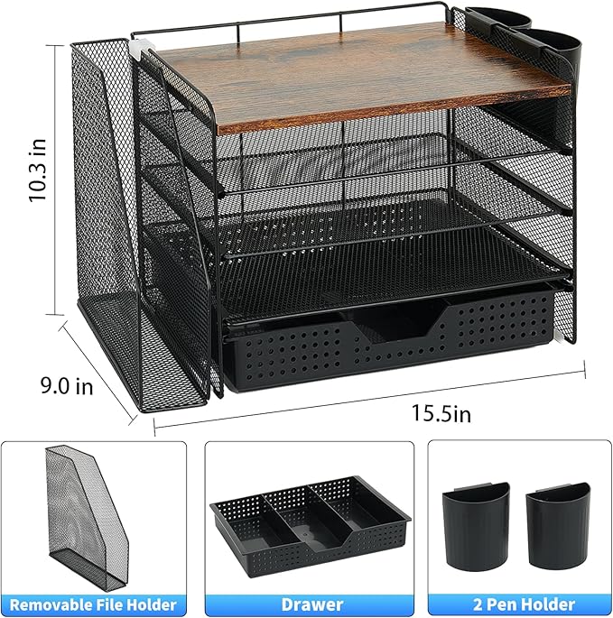 OPNICE Desk Organizer, 5-Tier Paper File Organizer - Image 2