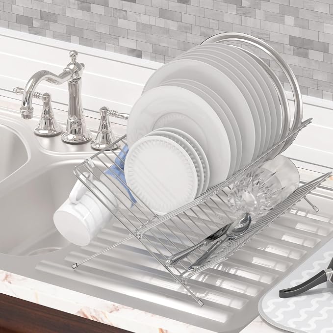 Simple Houseware Collapsible Dish Drying Rack - Image 3