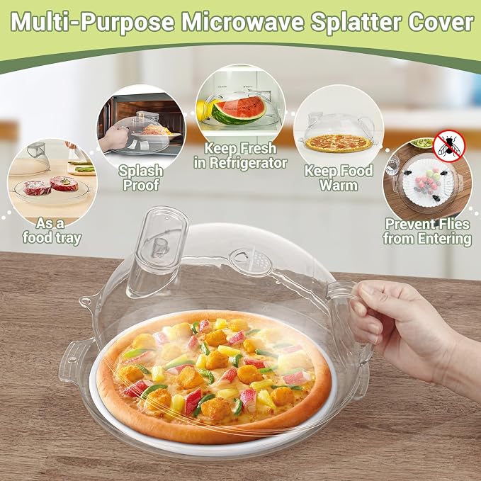 Microwave Splatter Cover, Protect Food Splashes, Dish Bowl Plate Serving Lid - Image 4
