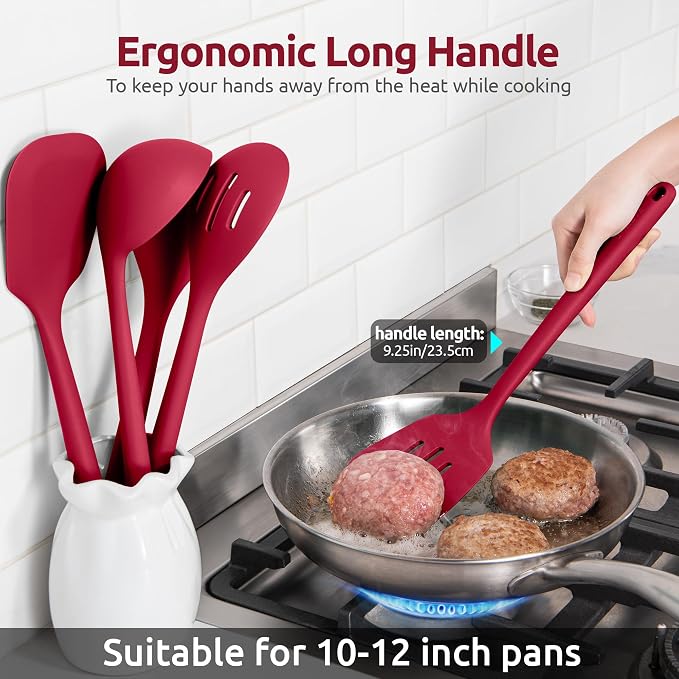Silicone Kitchen Cooking Utensil Set: U-Taste High Heat Resistant 13.6in Long - Image 6