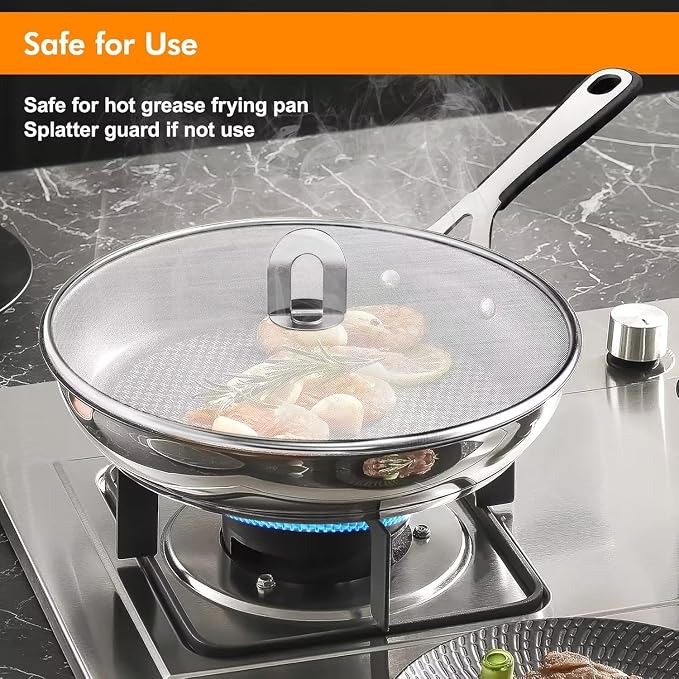 Homestia Splatter Screen for Kitchen, Stainless Steel Fine Mesh Splatter Screen - Image 7