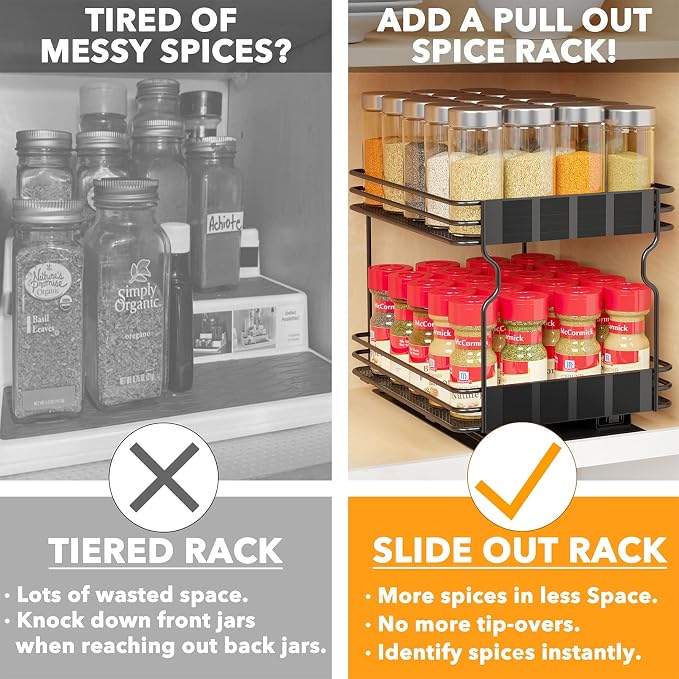SpaceAid Pull Out Spice Rack Organizer - Image 4