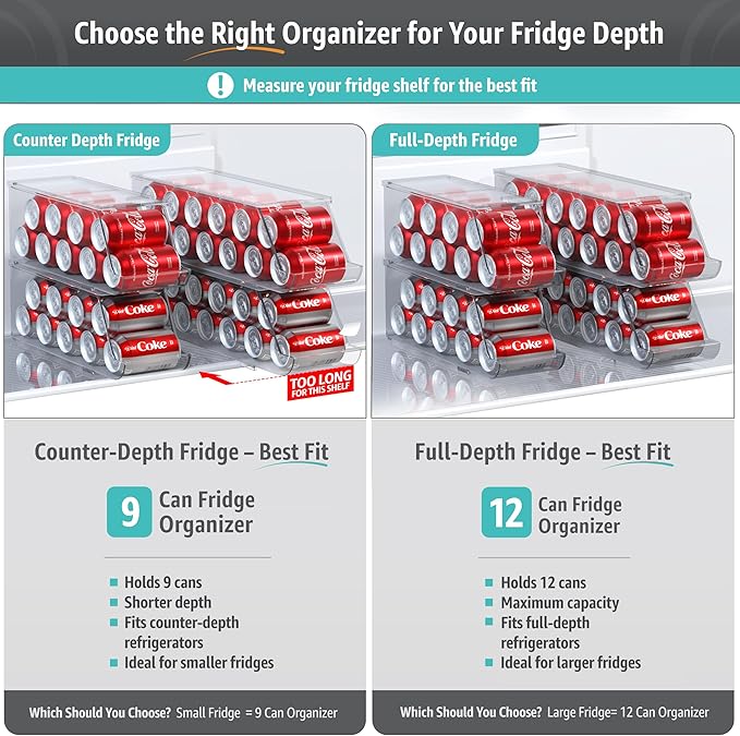 Sorbus Soda Can Organizer for Refrigerator Stackable Can Holder Dispenser - Image 4