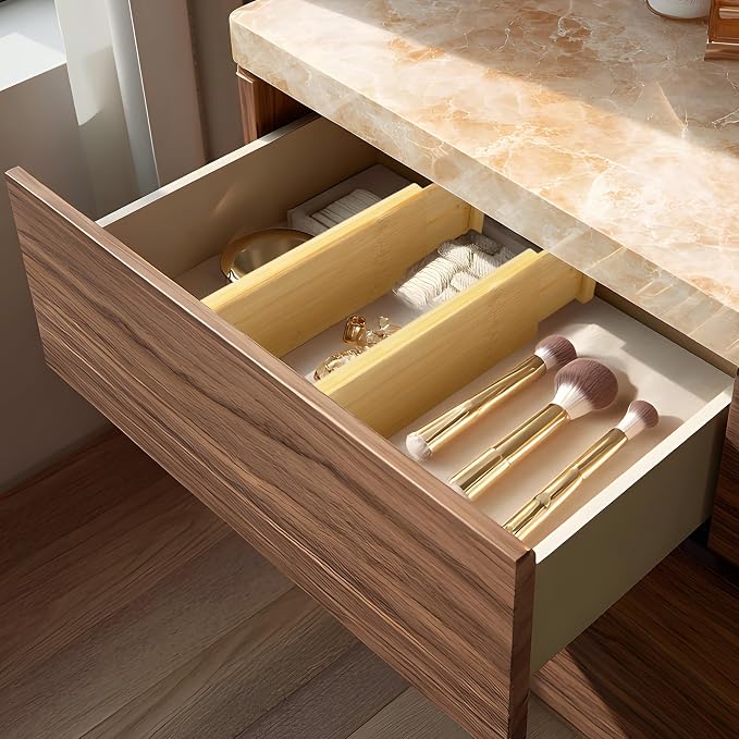 VaeFae 3 Pack Bamboo Drawer Dividers, Expandable Separators - Image 5