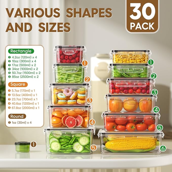 60 PCS Food Storage Containers - Image 2