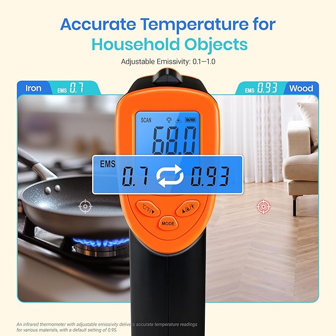 Etekcity Infrared Thermometer Laser Temperature Gun 774, Meat Food Candy Oven - Image 3