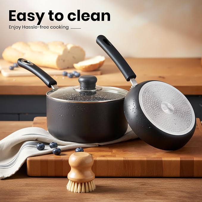 KICHLY 8 Piece Pots and Pans Set, Non Stick Kitchen Cookware Set - Image 6