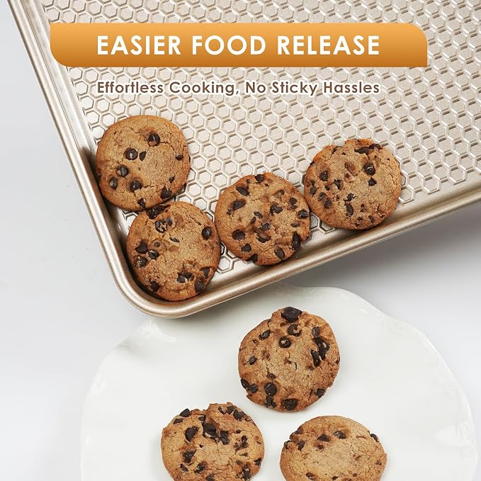 Baking Sheet Pan Set of 3, Nonstick Carbon Steel Cookie Sheets - Image 6
