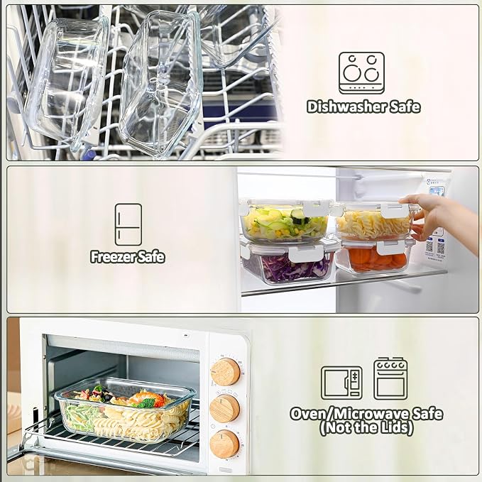 Extra Large Glass Food Storage/Baking Containers Set - Image 4