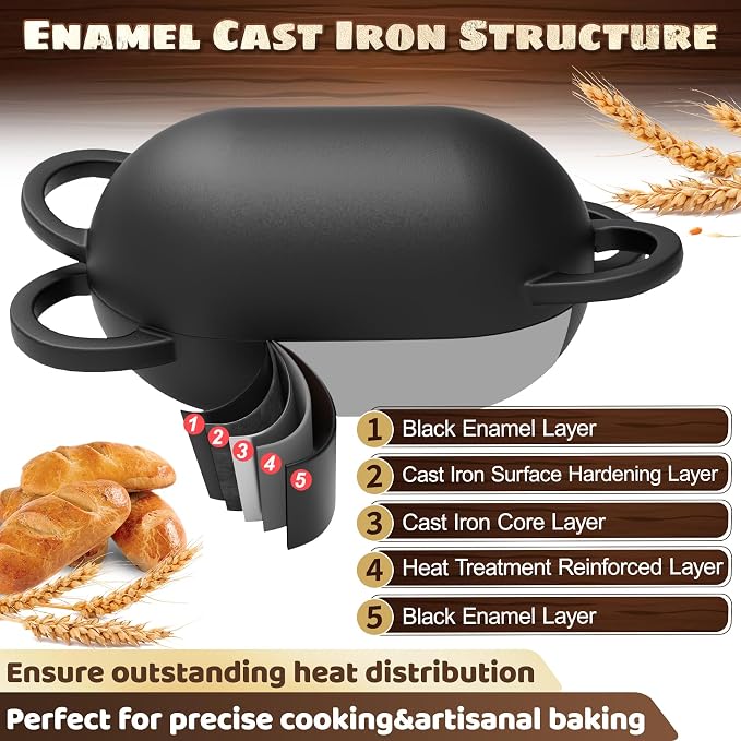 Enameled Cast Iron Oval Bread Oven - Image 4