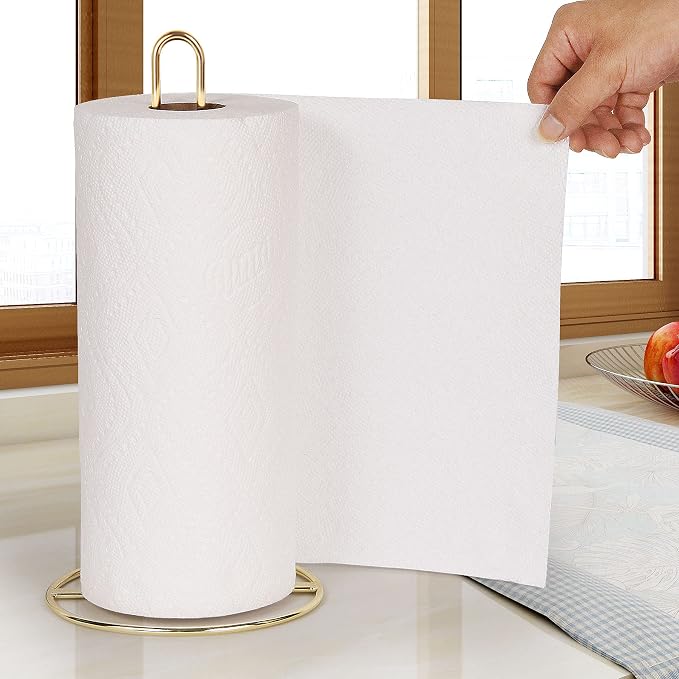 Gold Paper Towel Holder Countertop, Kitchen Paper Towel Stand Holder - Image 4