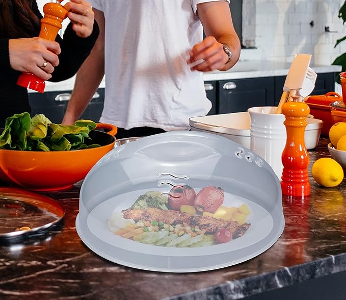 Microwave Cover for Food 2PCS Microwave Splatter Cover Large Microwave Plate - Image 6