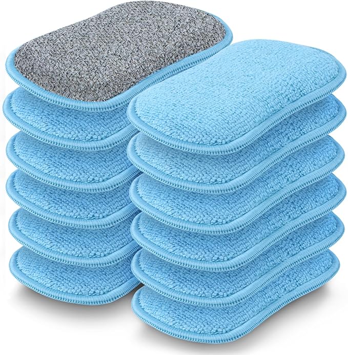 GLIMGLINT 12Pack Dish Sponges Kitchen, Non-Scratch Microfiber Sponges by Unknown