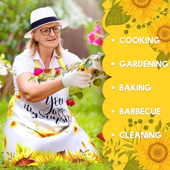 Geetery 4 Pcs Chicken Aprons for Women Rooster Print Apron Waterproof - Image 5