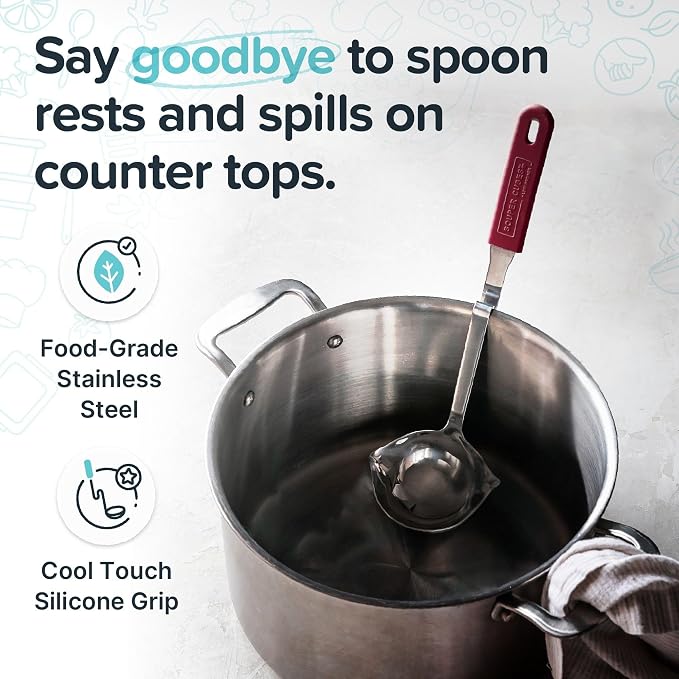 Souper Cubes + Lori Greiner No Mess Stainless Steel Soup Ladle - Image 3