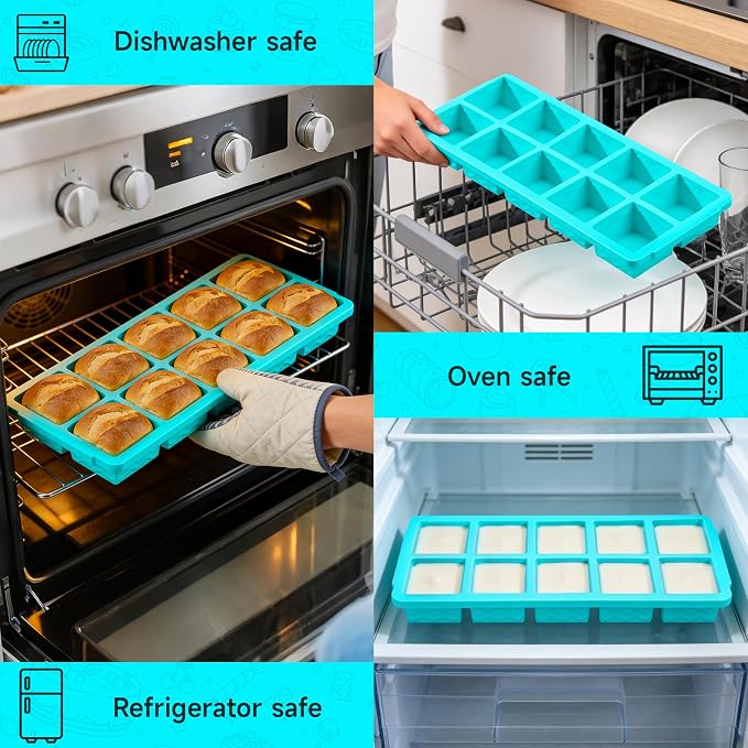 Ice Cube Tray with Lid – 3 Pack 2 Tbsp Ice Trays - Image 5