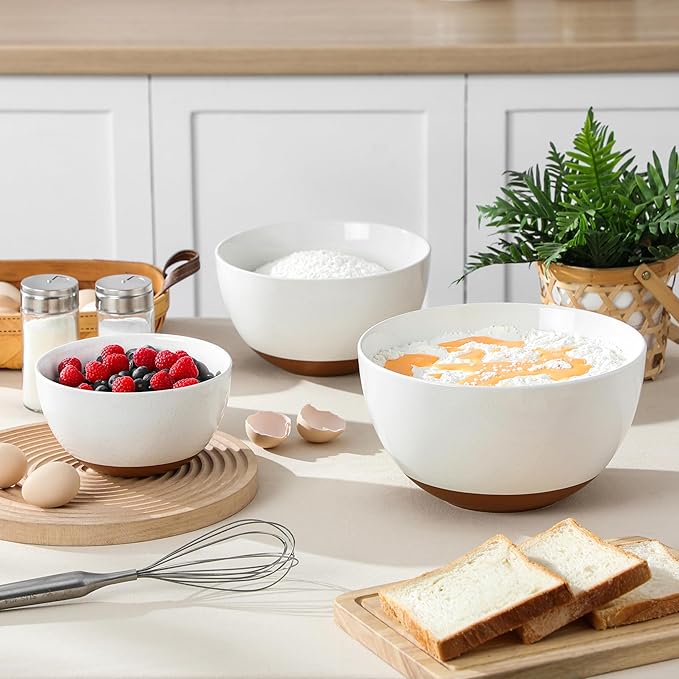 MALACASA Ceramic Mixing Bowls, Large Serving Bowls - Image 7