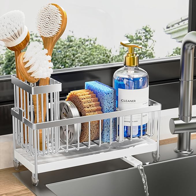 Cisily Sponge Holder for Kitchen Sink, Sink Caddy Organizer by CISILYHOMELIFE