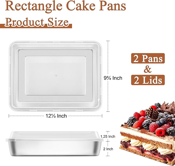 LIANYU 2 Pack Stainless Steel Baking Pan - Image 2