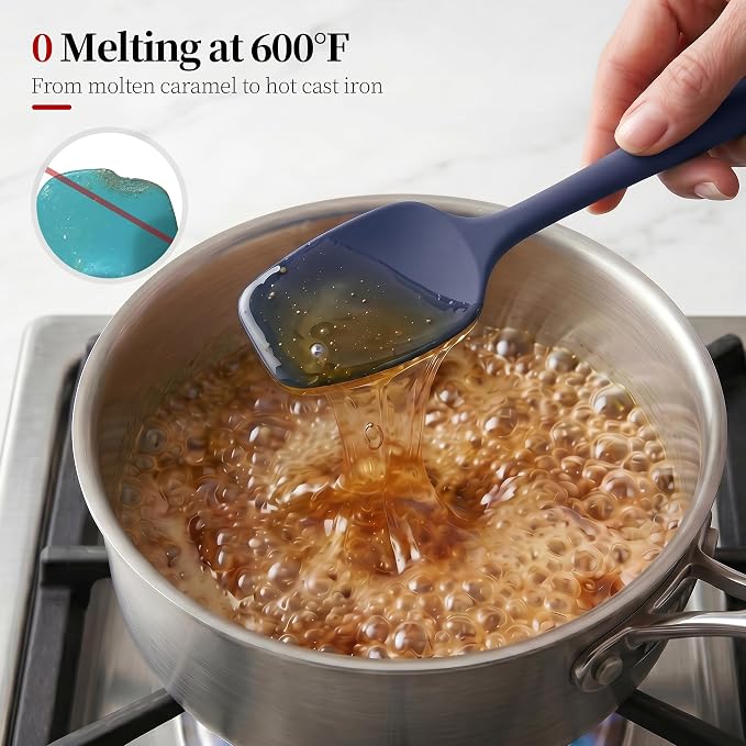 600ºF Heat Resistant Spatulas, High Heat Food Safe Semless Kitchen Silicone - Image 3