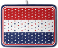 4th of July Dish Drying Mat for Kitchen Counter Patriotic Red White Blue Stars by Kwlegh