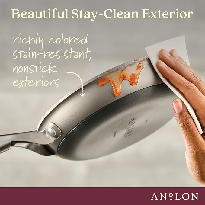 Anolon Achieve Hard Anodized Nonstick Cookware Pots and Pans Set, 9 Piece - Image 5