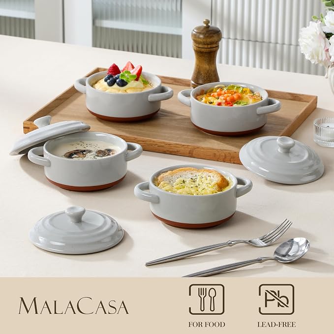 MALACASA Mini Cocotte Set - 12 OZ Ramekins - Image 3