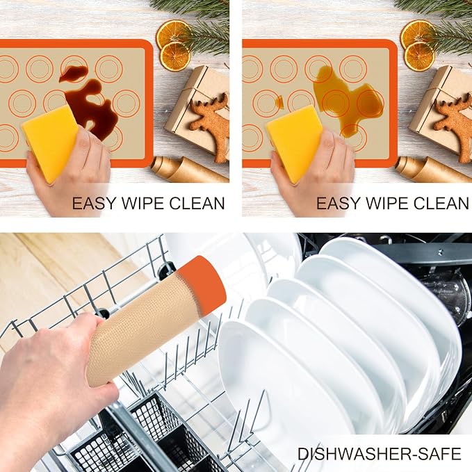 Silicone Baking Mat Set, Reusable Baking Mat, Food Safe Silicone Mats - Image 6
