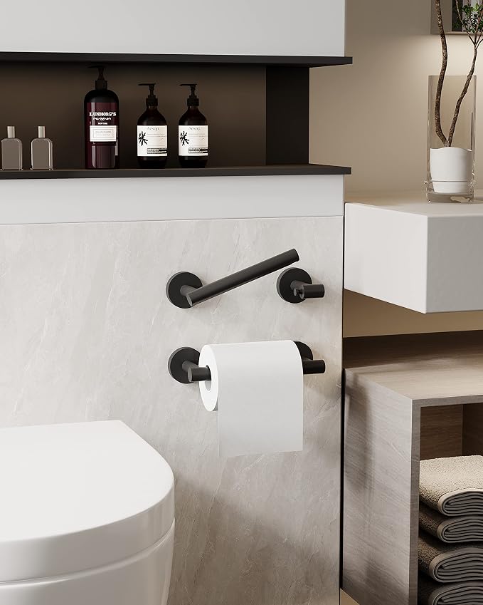 RARXTR Matte Black 2 Pack Toilet Paper Holder SUS304 Stainless Steel Double - Image 4