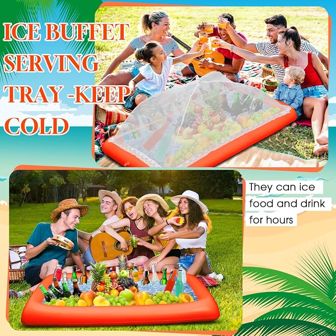 Leitee 3 Pcs Inflatable Serving Bar Kit Includes Salad Buffet Tray - Image 4