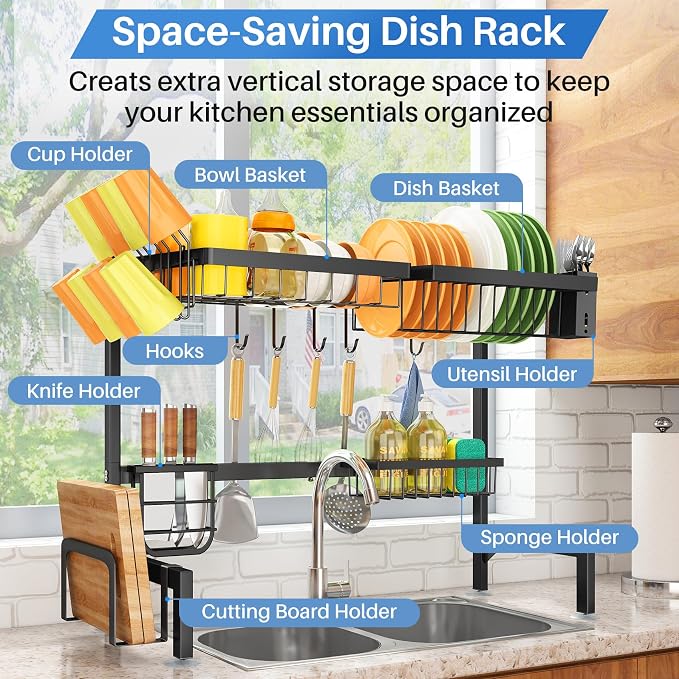 SNTD Over The Sink Dish Drying Rack - Image 2
