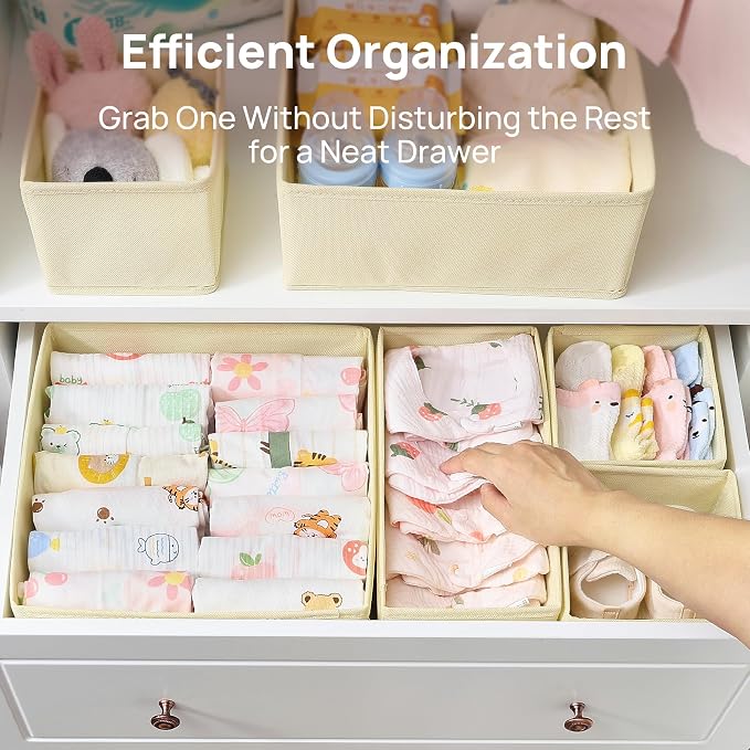 Vtopmart 12 Pack Baby Clothes Organizer, Dresser Drawer Organizer - Image 3