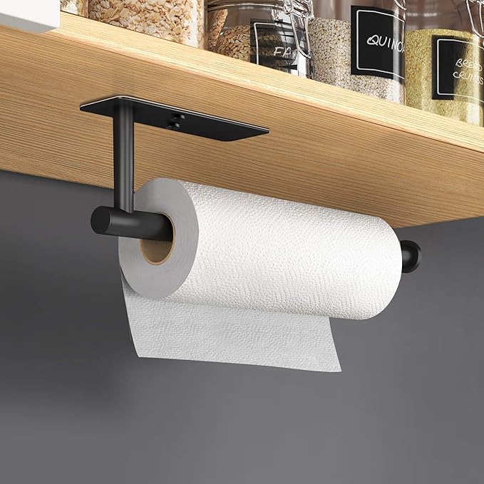 VAEHOLD Self Adhesive Paper Towel Holder Under Cabinet Mount, Wall Mount Paper - Image 4