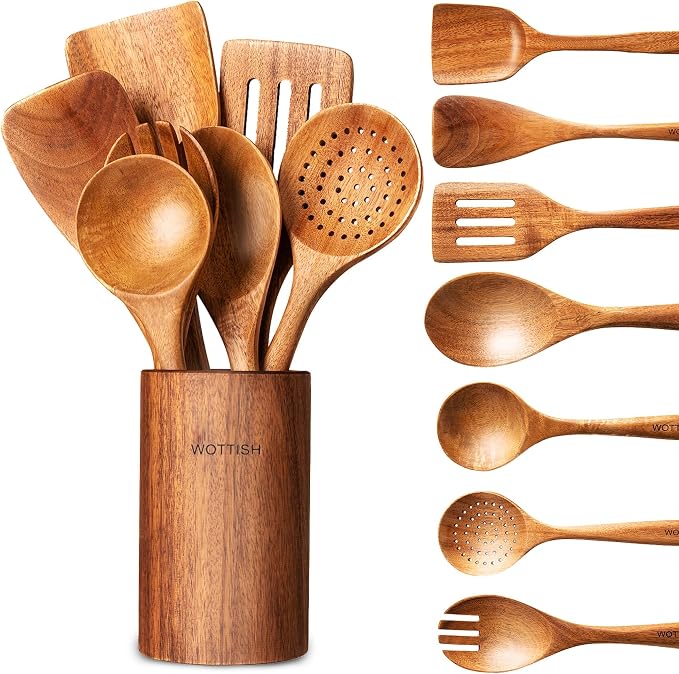 Wooden Spoons for Cooking by WOTTISH