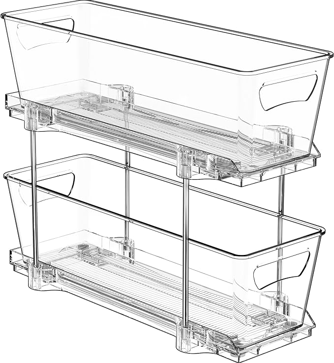 Simple Houseware 2-Tier Narrow Basket Drawer Cabinet Pull-Out Organizer by SimpleHouseware
