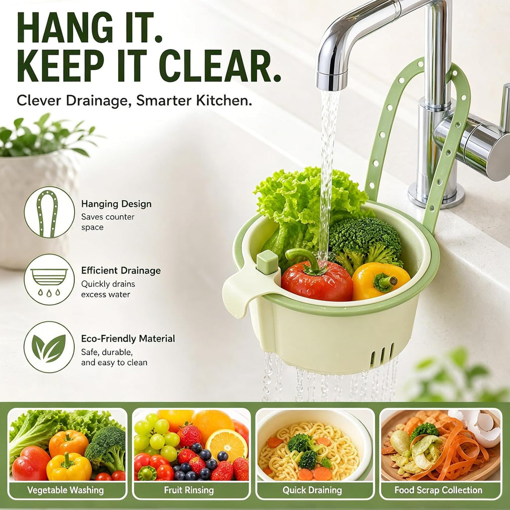 Multifunctional Hanging Sink Drain Basket for Kitchen