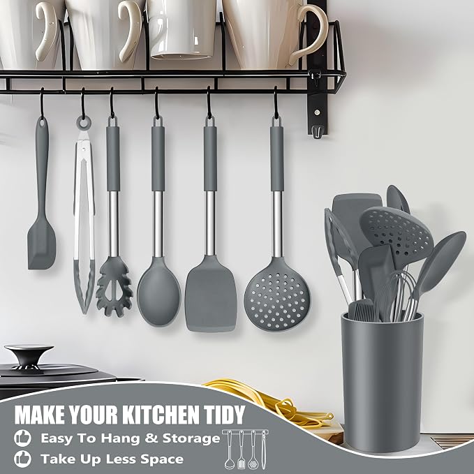E-far 14 Pieces Silicone Cooking Utensils Set, Kitchen Utensils Set - Image 8