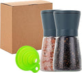DAVIMADE Stone Blue Salt and Pepper Grinder Set of 2, Refillable & Adjustable by DAVIMADE