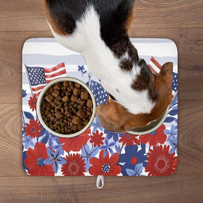 Patriotic Floral Dish Drying Mat - Image 9