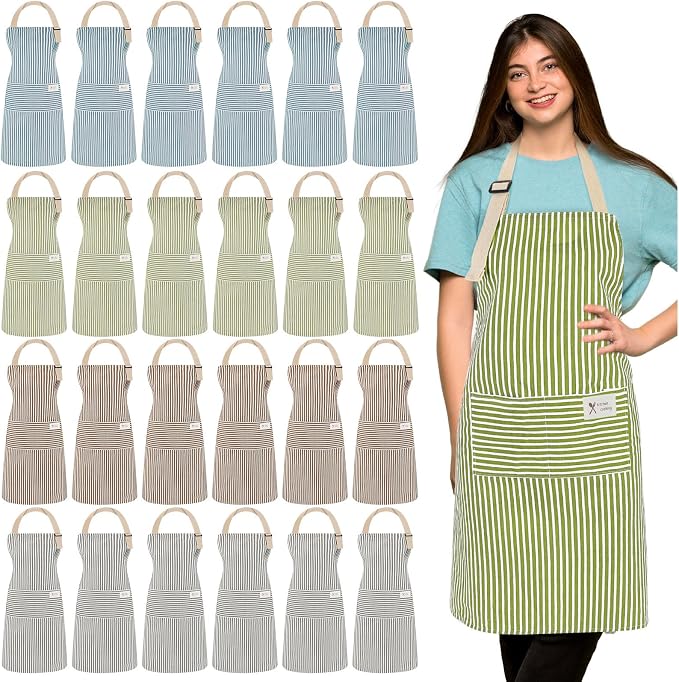 Janmercy 24 Pcs Aprons for Women Men by Janmercy