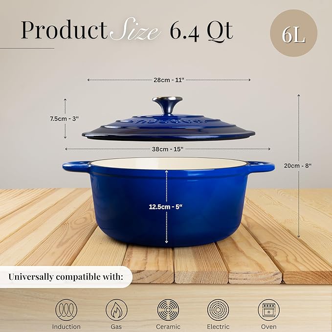 Nuovva Enamelled Cast Iron Dutch Oven Pot - Image 3