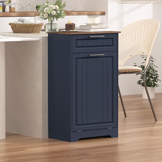 Single 10 Gallon Tilt Out Trash Can Cabinet - Image 7