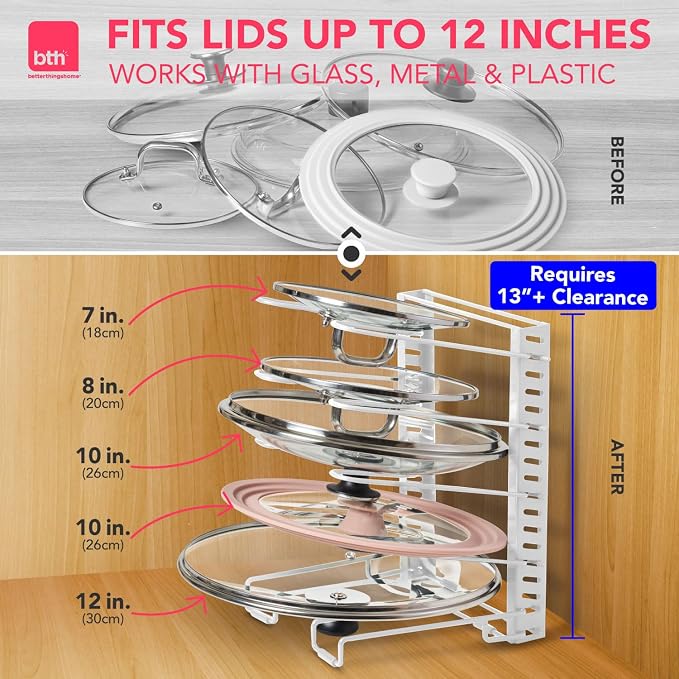 Free-Standing Adjustable Pot Lid Organizer - Image 4