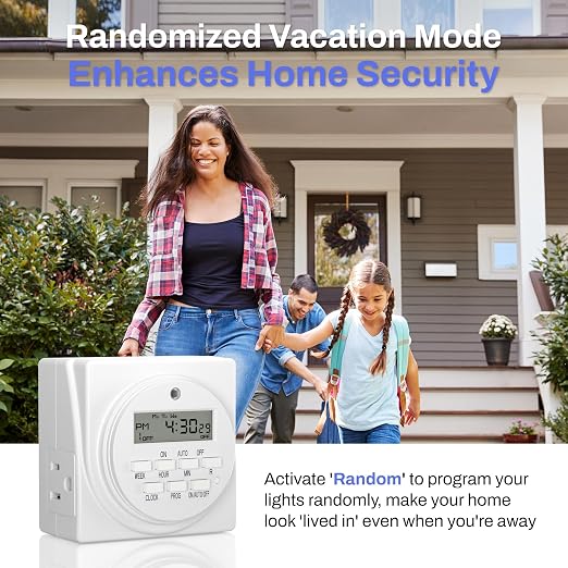 BN-LINK Indoor Digital Timer Outlet, Dual Outlet 7 Day Programmable Light Switch - Image 5